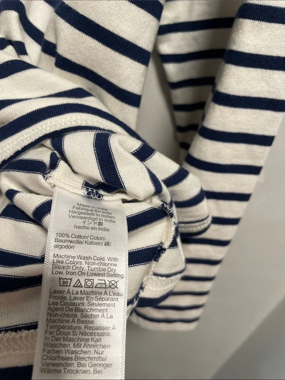 J.Crew - Heart on my sleeve long sleeve white and blue striped top